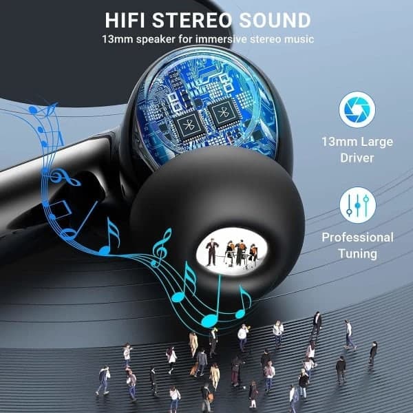 X500 Wireless Bluetooth Headphones, ANC + ENC, BT 5.3, 30 Hours Playtime, Black