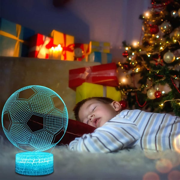 Jalkapallo 3D-lamppu, Besrina LED-yövalo Illuusiolamput 7