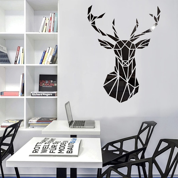 Sika Deer Head Stereo Akryl Väggsticker