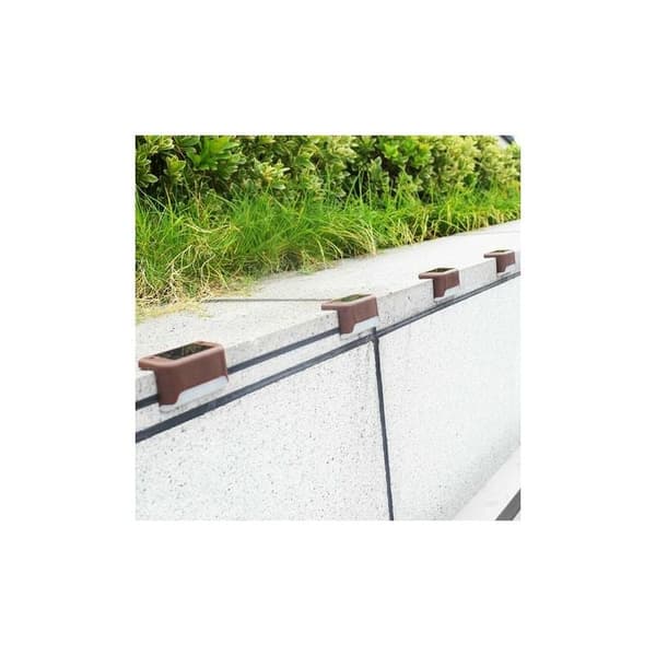 Solar Hegnslys, 4 Pak LED Solar Lamper med Farvesensor, Pool Dekorationslys, Trappelys, Havelamper (Sort Hus, Koldt Lys)