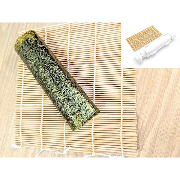 Sushi Bazooka, Sushi-rullmatta i bambu, Lätt att använda för hälsosam sushitillverkning hemma, Njut av matlagning med familjen, Tål diskmaskin och är giftfri