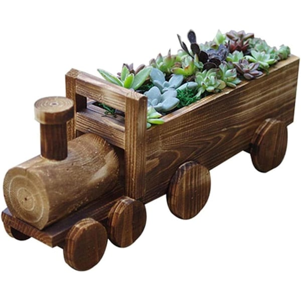 Trädgårdsvagnsdekor, Multifunktionell Displayställning med Hållbart Naturträ för Vardagsrum, Balkong, Sovrum, Arbetsrum, Trädgård (Väderbeständig)