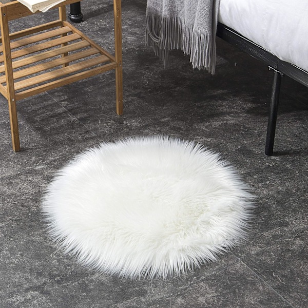 Tålig Konstruktion Värmebevarande För Värme Rund Matta, Mjuk Känsla Under Foten Miljövänlig Sammet Halkfri Design Perfekt För Sovrum Vardagsrum