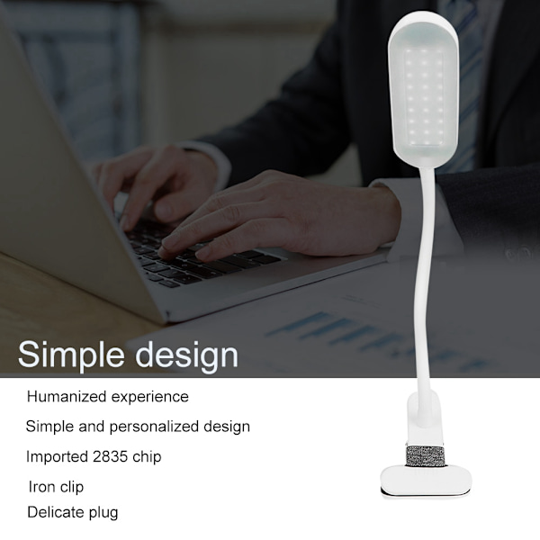 Tatto LED Bordlampa Mode Sovrum Ögonskydd Touch Skrivbordslampa (Vit Plug-in Typ)