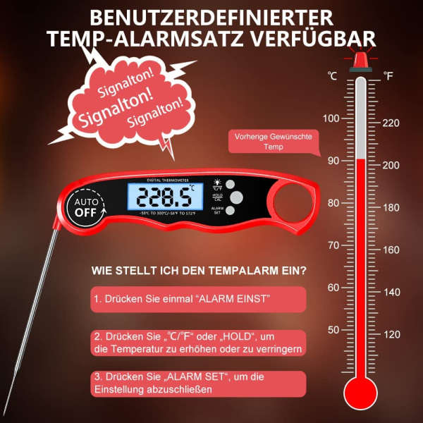 Øyeblikkelig avlesnings kjøtttermometer for grilling og matlaging. Best