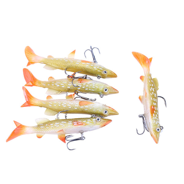 5 stk 9,5 cm 14g Myke Agnsfisk Fiske Agnsfisk Bass Fiskeutstyr Skarp Haken T Hale