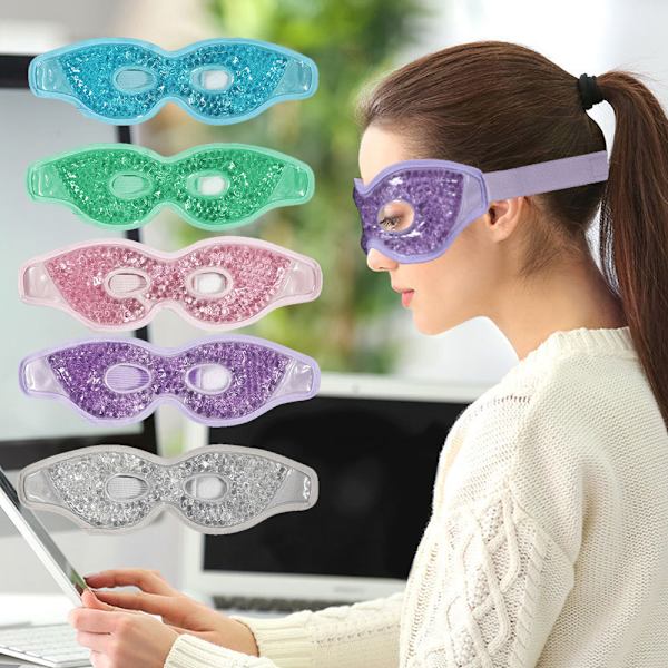 2 st gelögonmask återanvändbar varm kall kompress ögonterapi, gelögon