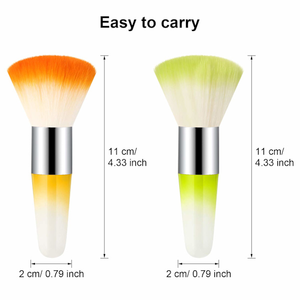 eBoot 2 stk. Bløde Neglekunst Støvfjerningsbørste Pulverrenser til Akryl og Makeup Pulver Blush Børster (Pink, Lilla)