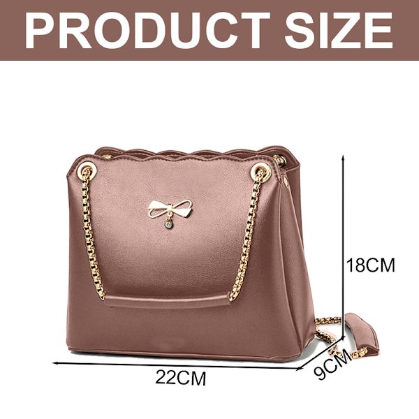 Båge bärbar väska söt damväska enkel casual axelväska crossbody väska
