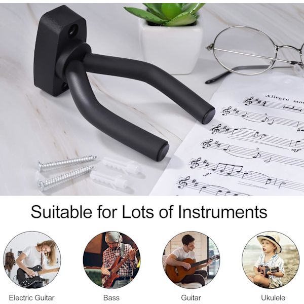 Justerbart Gitarrväggfäste Gitarrkrok med Skruvar Gitarrställ