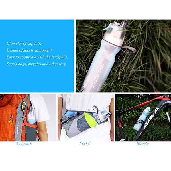 Vattenflaska med sprayfunktion för sommarglädje, BPA-fri LDPE-plast, isolerade vattenflaskor med spray och sippfunktion, lätta att rengöra och högkvalitativ konstruktion för