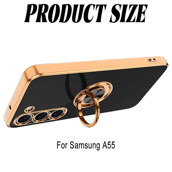 Samsung A55 5G Elegant & Stødsikkert Cover med Ringholder Fejlfri - Sort