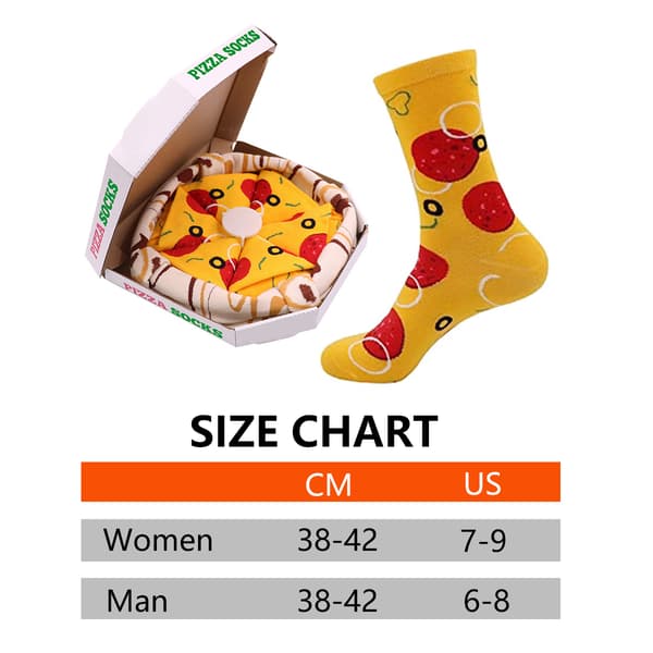Pizza Mellanhöga Bomullsstrumpor Herr - Kreativt Mode Par Jul - Presentförpackning Strumpor Julstrumpor Ham & Green Peppers