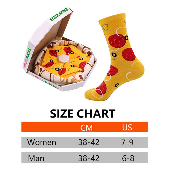 Pizza Mid Cotton Socks Herre - Kreativt Mode Par Jul - Gaveæske Strømper Jule Strømper