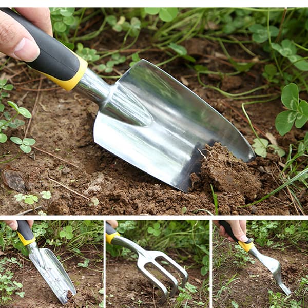 Trädgårdsspade, Multifunktionell murslev, Blad av aluminiumlegering motstår rost, Lättrengjord yta, För plantering, omplantering, ogräsrensning och