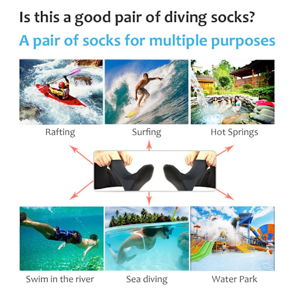 Sport våtdräktsskor 3mm Neopren vattenskor Anti Slip Fenor Strumpor Termiska våtdräktsskor
