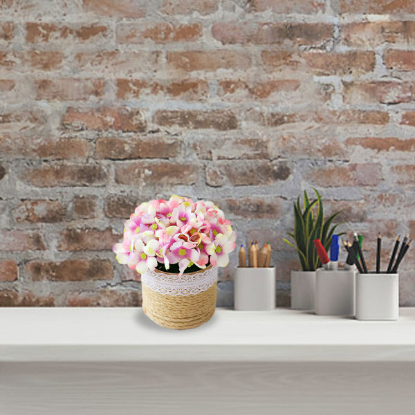 2 stk Lin-vaser hortensia bonsai blomst hjem kreativ liten