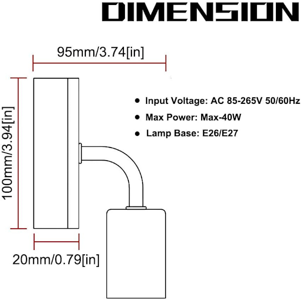 Klemmeholder med 2 fatninger med switch 360 graders svanehals