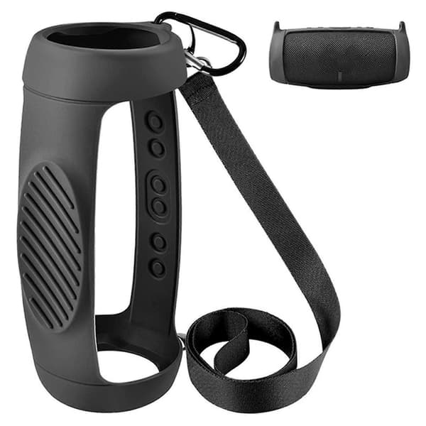 Silikondeksel for Charge 5 Bluetooth-høyttaler, reiseveske med skulderstropp
