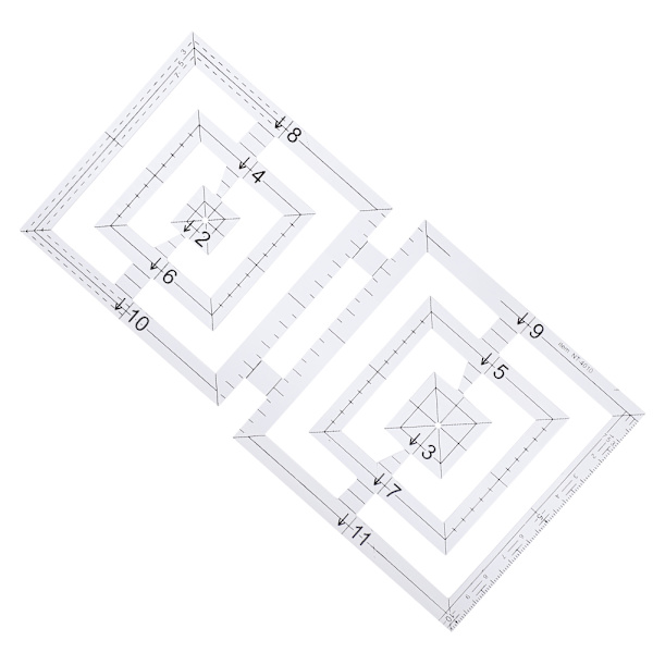5 kpl Patch-Work -viivainten setti DIY manuaalinen kaksinkertainen pyöreä Pentagon Hex Triangle ompelutyökalu
