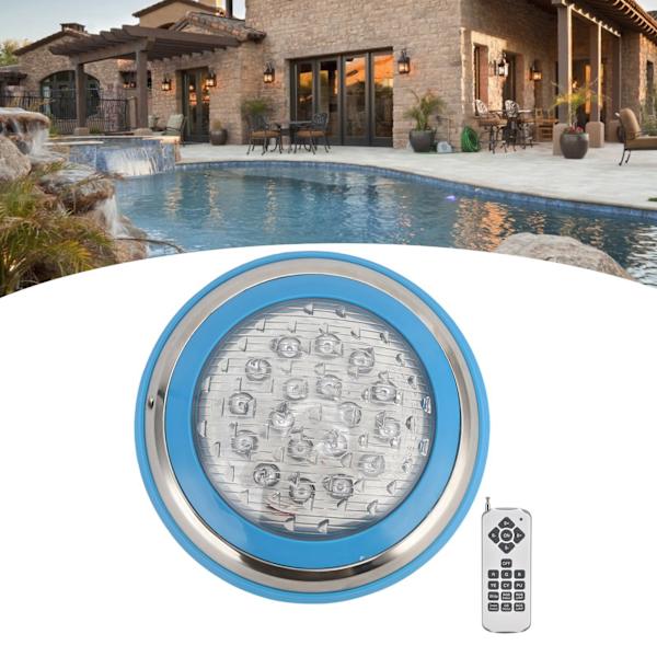 LED Simmebassinlys Under Vandlys AC12V RGB Høj Effekt 18-Tast Fjernbetjening Neddykkeligt Lys (18W-1800LM)
