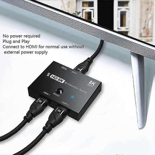 2.1 Splitter, 2x1 2.1 Switch, understøtter 8k@60hz opløsning/dynamisk Hdr, til Ps4/ps5 Projektor Monit