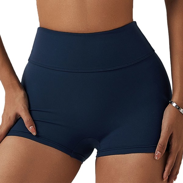 Yoga-shorts for kvinner, stramme, høyt liv, foldbare, trenings-shorts, rumpe-løftende, hot pants