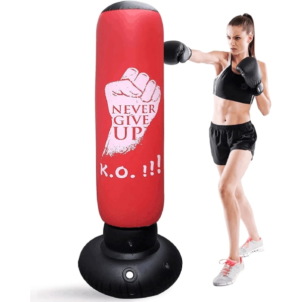 160cm Inflatable Punching Bag for Kids Freestanding Punching Bag for Instant Rebound Punching Bag for Practicing Karate Taekwondo