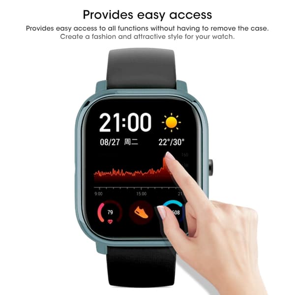 4 st Elektropläterade PC Klockfodral Skyddsskal Passar för AMAZFIT GTS