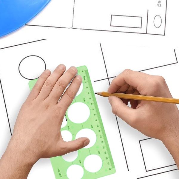 Piirustusmallisetti Viivotin DIY opiskelijoiden stensiilit piirustus ympyrä
