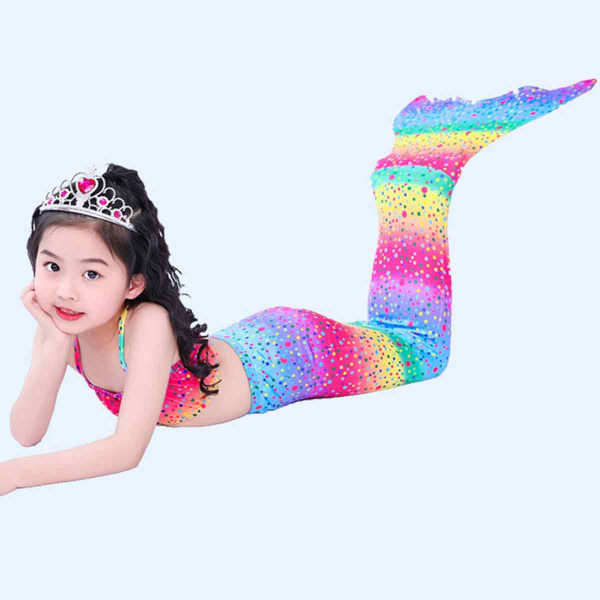 6-7 år;Rainbow Barn Flickor Mermaid Tail Bikini Set Badkläder Baddräkt Simdräkt