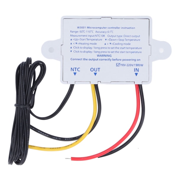4 stk Temperaturregulator Digital Display Temp Regulator ‑50℃ til 110℃ 110‑220V 1500W