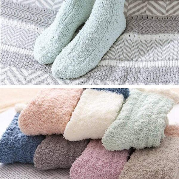 Vinter Varma Sockor Mjuka Plysch Sockor Stickade Sockor Tjocka Sängsockor Höga Sockor Vinter Varma Sockor Elastiska Jul