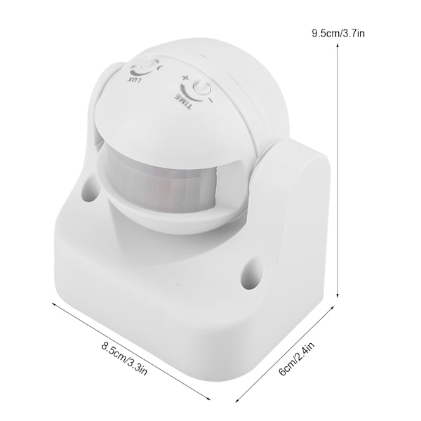 AC110-240V 10A Vinkeljusterbar Automatisk Infrarød Sensor Menneskekrop Induktionsswitch