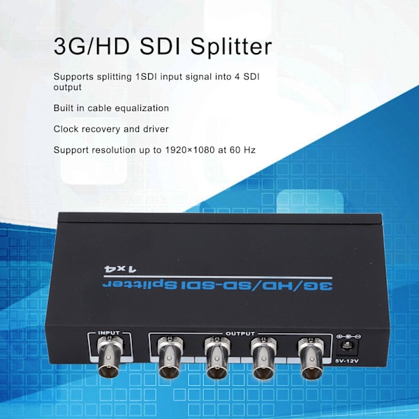 SDI 1 Inngang 4 Utgang Splitter Profesjonell Signal Split Høy Oppløsning SDI Distribusjonsforsterker 110‑240VEU Plugg