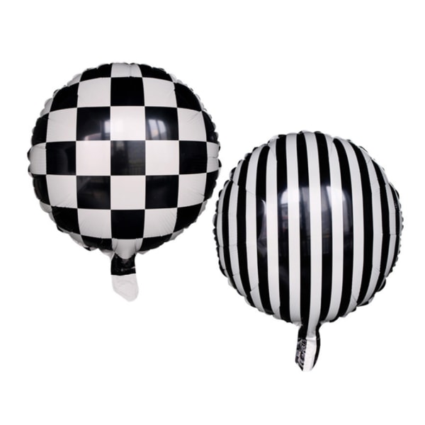 Schackbrädeballong Aluminiumfolieballong Svart Vit