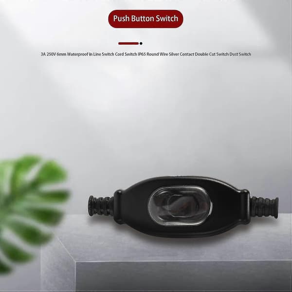 3a 250v 6mm Vanntett Inline Bryter Ledningsbryter Ip65 Rund Ledning Sølv Kontakt Dobbel Kutt Bryter D