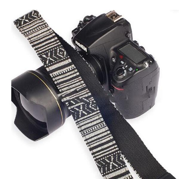 Kudottu Vintage-kameranhihna kaikille DSLR-kameroille, kirjailtu