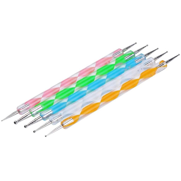 5 kpl Dotting Pen Kynsikoristelu Dotting Tools/Spot Swirl - Kynsien muotoilu Marmorointityökalu Kynä Pisteille ja Marmorointiin Hanyousheng