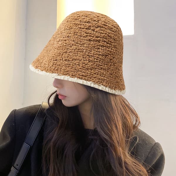 Varm Ull Cloche Hatt Solid Vinterbøttehatter