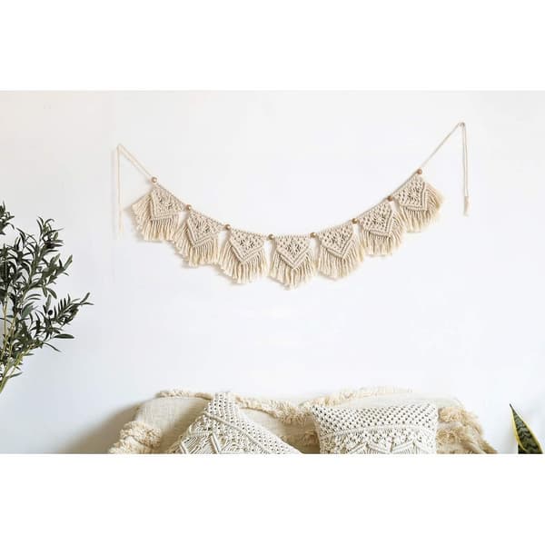 Bomuldshæklet pynt til et afslappende miljø, Macrame klasseværelses- og kontorpynt med nem installation