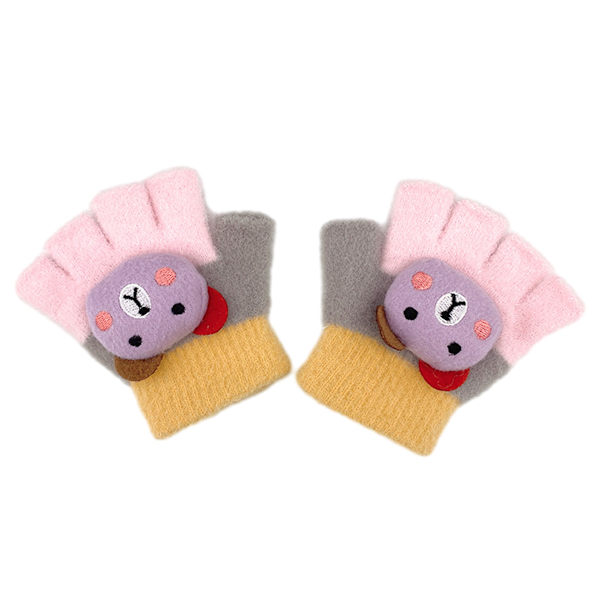 Björnhandskar fem fingrar plysch pojke och flicka ull barn baby baby