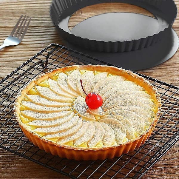 2 Pakke 25 cm Non-stick Terteform med Løs Bunn, Terteform, Rund Quicheform