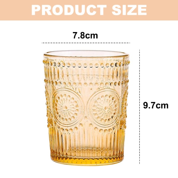 300 ml Vintage Vattenglas, Romantiska Dricksglas, Glasvaror