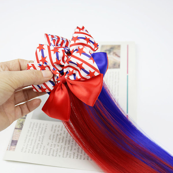 4 st 4 juli USA flag glitter cheer hårspännen