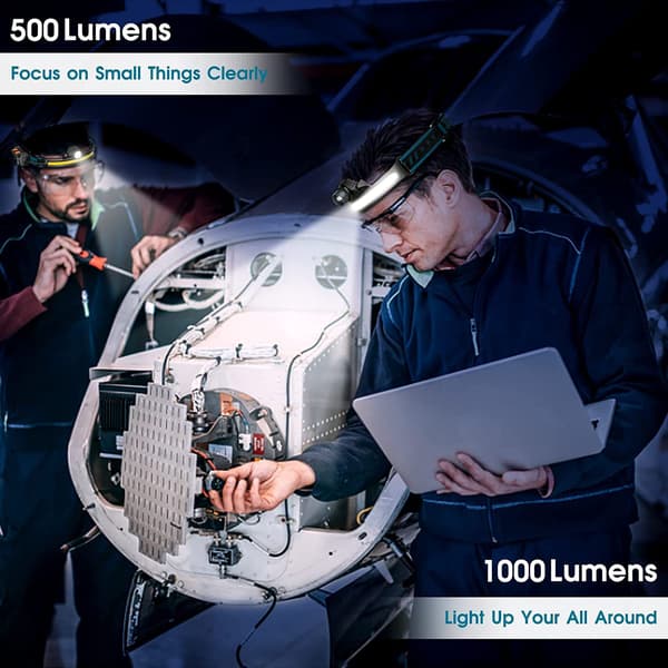 Otsalamput, USB ladattava LED-taskulamppu, IP65 vedenpitävä zoom