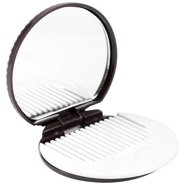 Bærbart sødt chokolade cookie-formet kosmetik makeup spejl + kam dame pige