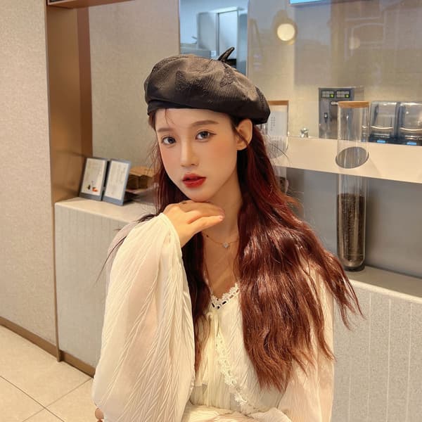Dame Beret Hat Beret Fransk Sort Beret Kunstner Beret Hue
