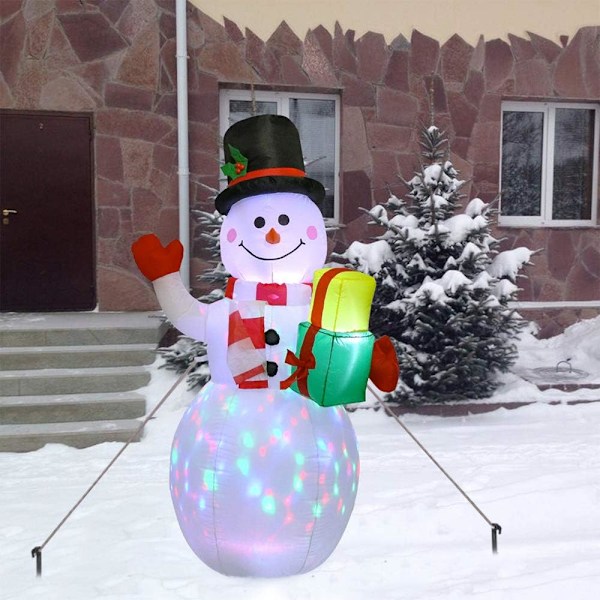 Interna LED-lampor, Vattentät Polyesterfiber 1,5M Snögubbe Automatisk Uppblåsning Inomhus Utomhus Dekor, Uppgraderade LED Varmvita Lampor Festlig