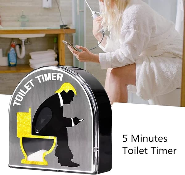 5 Minutter Toalett Timeglass Sand Timer, Sandklokke med Morsom Prin